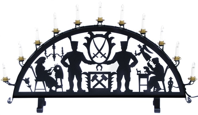 Schwibbogen aus Metall 11 flammig für 85,00