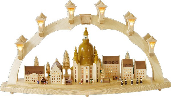 Richard Gläser Schwibbogen Frauenkirche mit Striezelmarkt