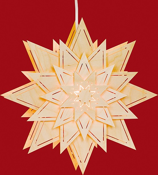 Taulin Beleuchtetes Fensterbild Stern mit Lichtschlitze (Blume)