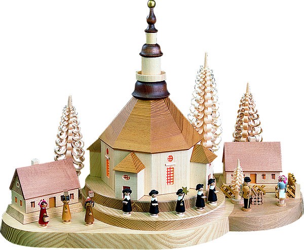 Richard Gläser Weihnachtsberg Seiffener Kirche- beleuchtet