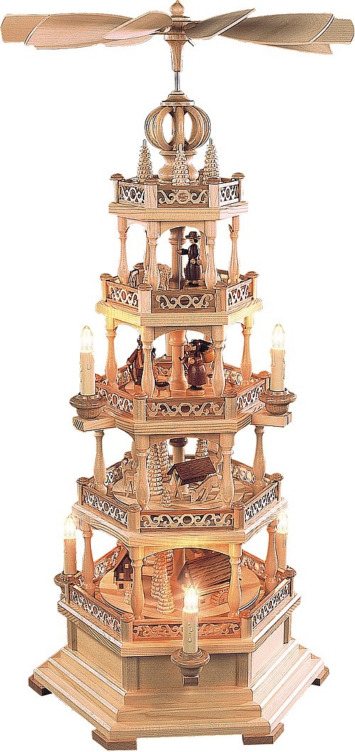 Kleinkunst Müller Pyramide Erzgebirgsmotiv 4-stöckig