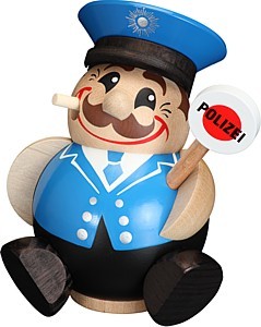 Seiffener Volkskunst eG Kugelräucherfigur Polizist