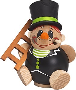 Seiffener Volkskunst eG Kugelräucherfigur Schorchy mit Leiter