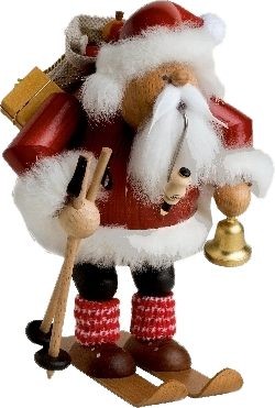 KWO Räuchermännchen Weihnachtsmann auf Skier