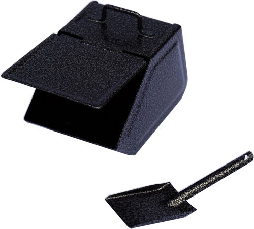 Huss Kohlekasten mit Schaufel silber-antik