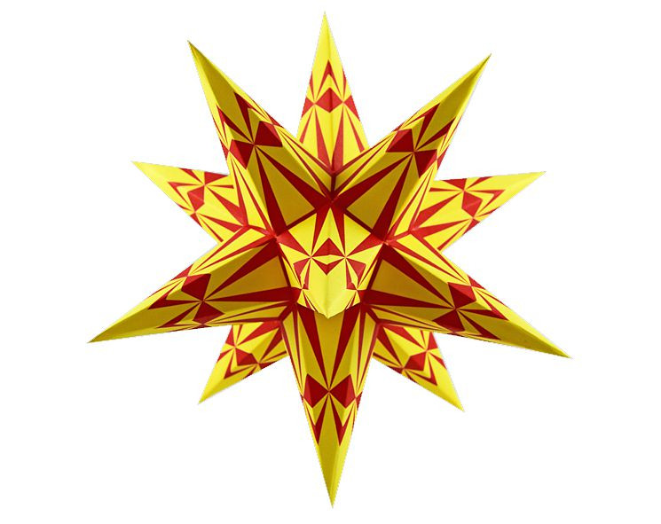 Marienberger Adventsstern - gelb-rot Ornamente