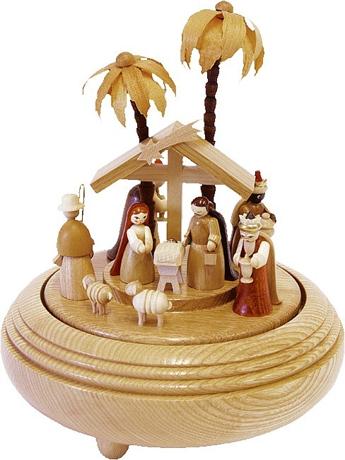 Richard Glässer Spieldose Christi Geburt natur, 18er Spielwerk