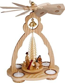 Richard Glässer Glockenpyramide für Teelichte, Christi Geburt