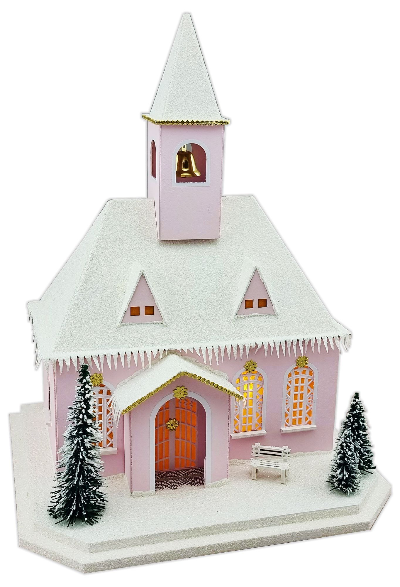 Birgit Uhlig Licherhaus rosa Kirche verschneit