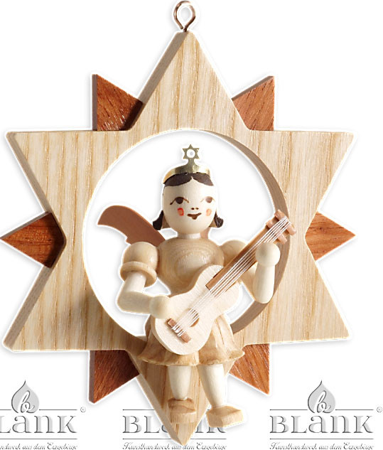 Blank Engel im Stern mit Gitarre
