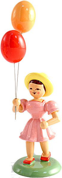 Blank Mädchen mit Luftballon, farbig