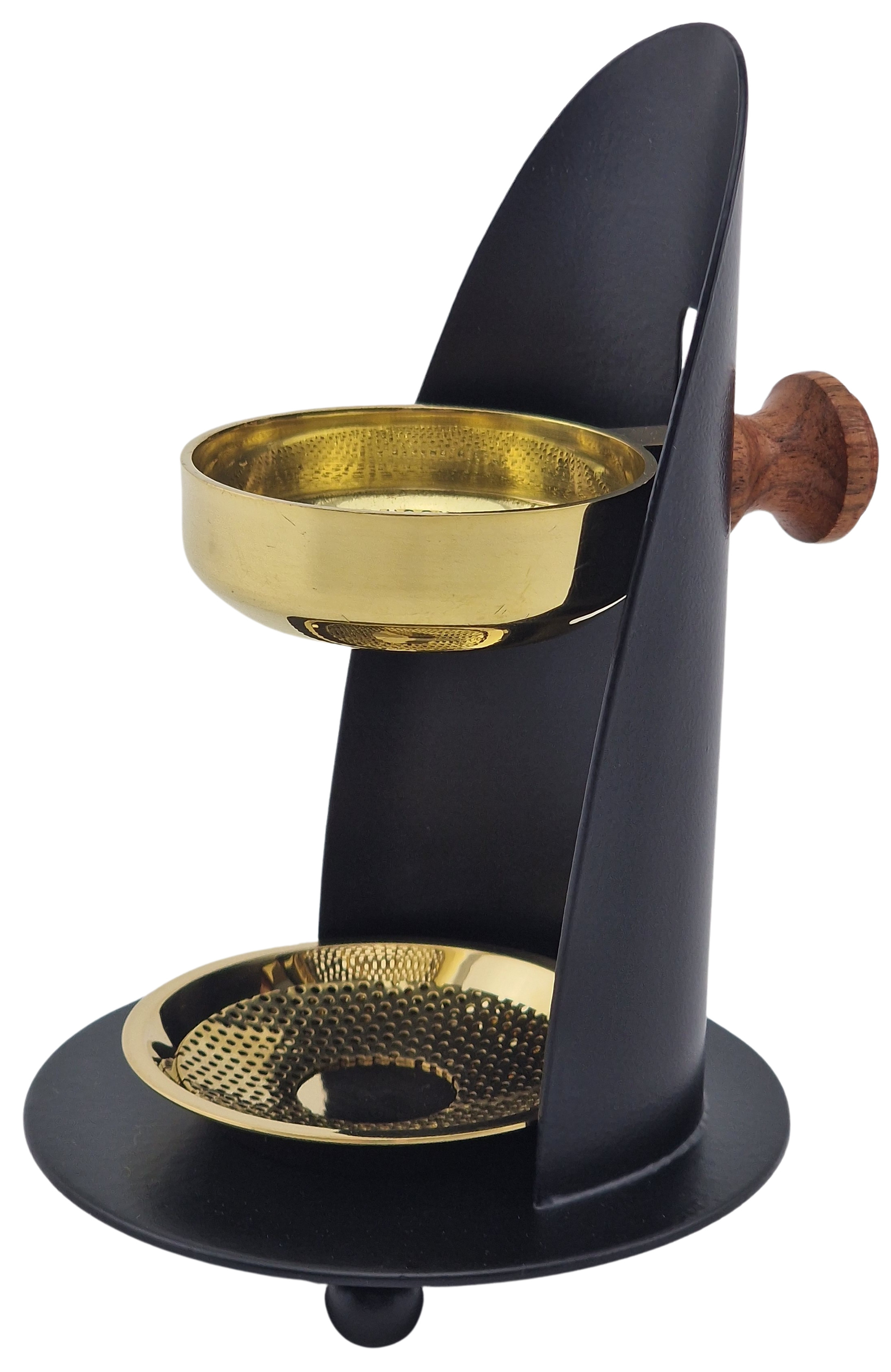 Crottendorfer Weihrauchbrenner Messing/Schwarz, höhenverstellbar