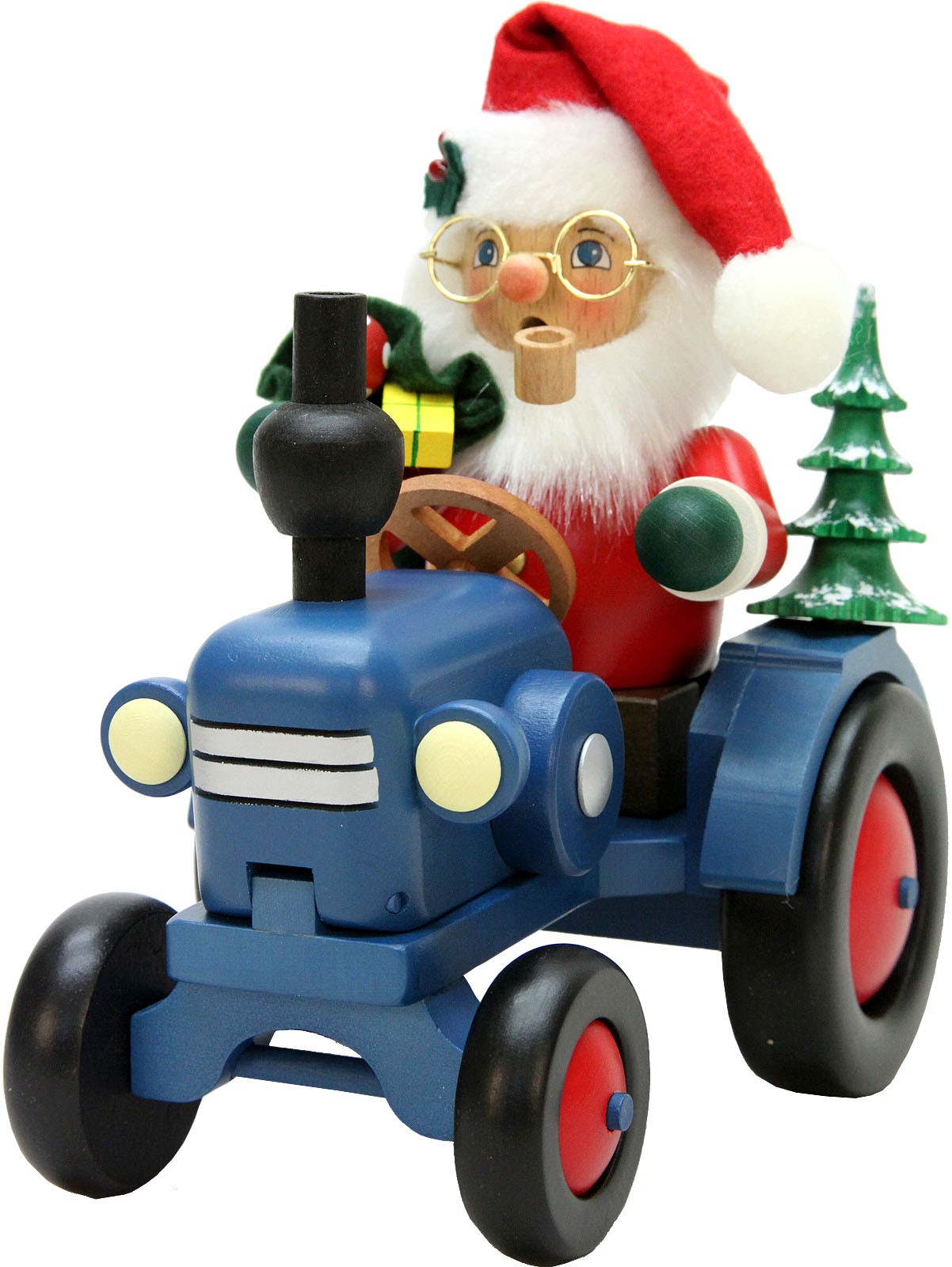 Christian Ulbricht Räuchermann Weihnachtsmann auf Traktor