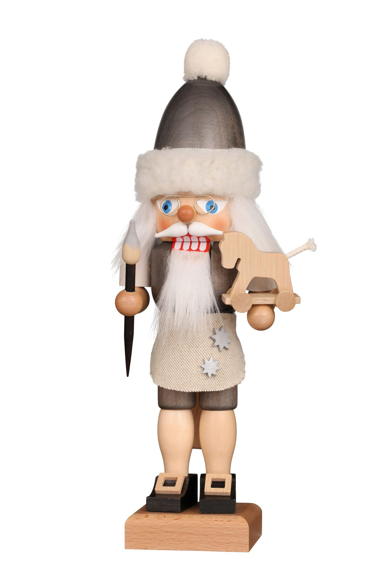 Nußknacker Weihnachtsmann grau