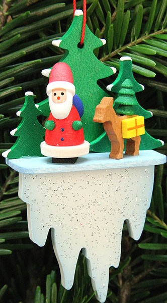 Christian Ulbricht Baumbehang Weihnachtsmann mit Bambi auf Eiszapfen