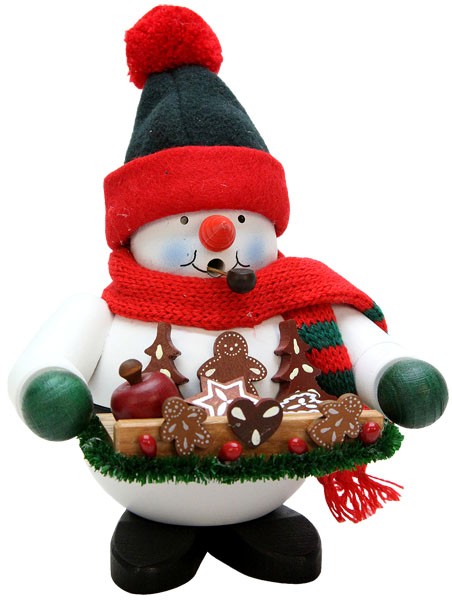 Christian Ulbricht Räuchermann Schneemann mit Lebkuchen