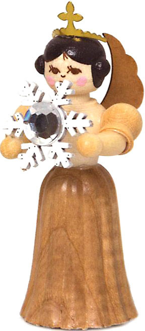 Drechslerei Kuhnert Konzertengel mit Schneekristall, natur - klein