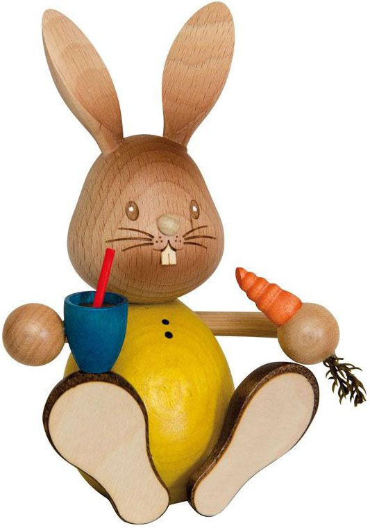 Drechslerei Kuhnert Stupsi Hase mit Möhre und Becher