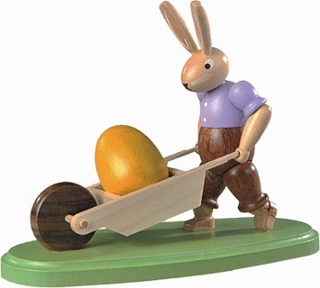 Kleinkunst Müller Hase mit Schubkarre
