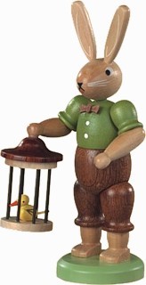 Kleinkunst Müller Hase mit Vogelkäfig