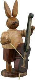 Ellmann Hasenmusikant mit Bassgeige / natur