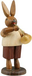 Ellmann Hasenmusikant mit Waldhorn / natur