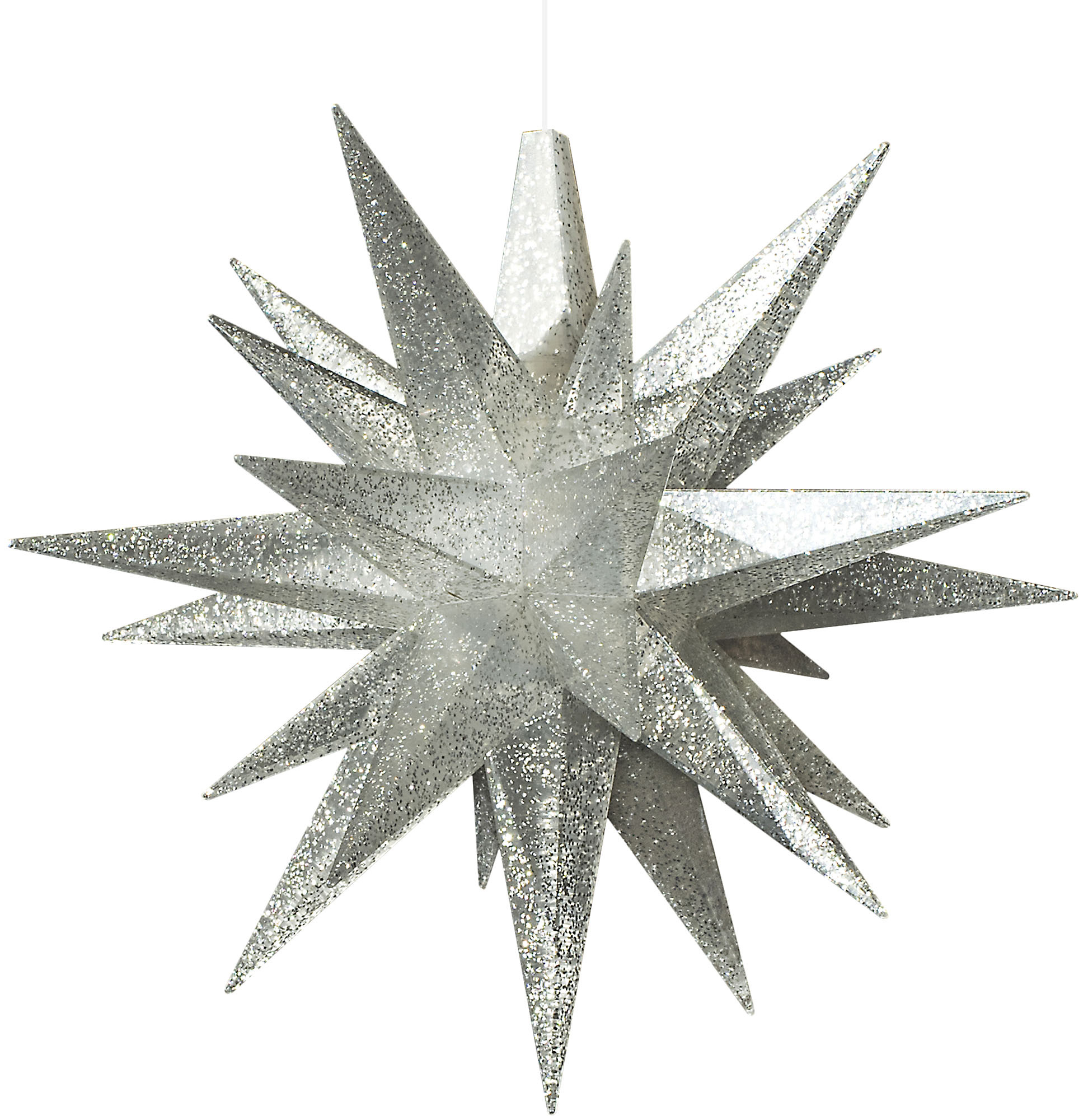 Kleiner Herrnhuter Stern A1e silber glitter, LED - Sonderedition 2022