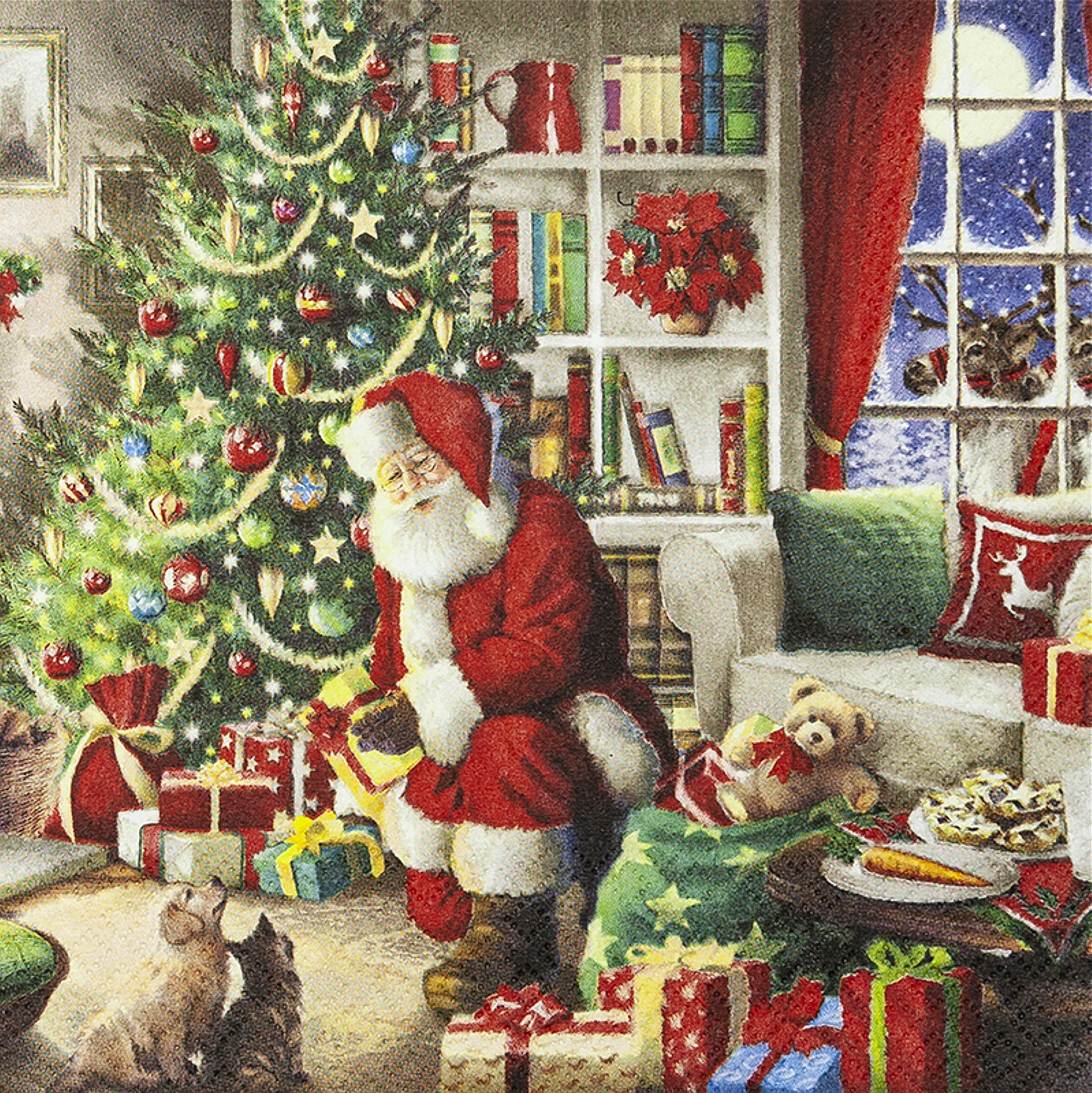 Servietten Santa brings Gifts