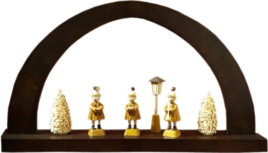 Holzkunst Müller Singlebogen, dunkelbraun, mit Kurrendefiguren