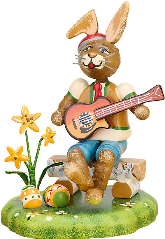 Hubrig Volkskunst Hasenmusikant - Junge mit Gitarre