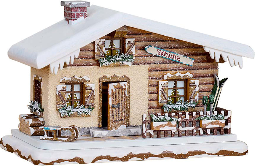 Hubrig Volkskunst Winterkinder - Winterhaus Skihütte