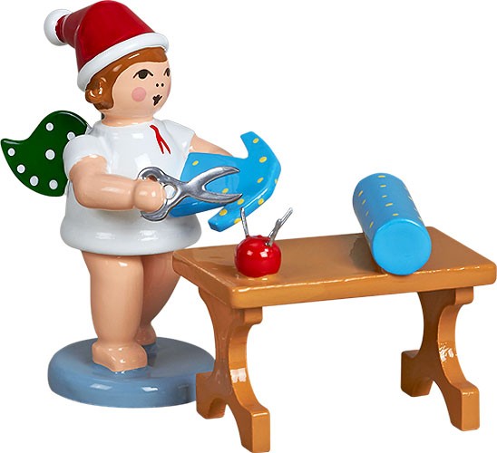 Ellmann Weihnachtsengel mit Schere und Schneidertisch, mit Mütze