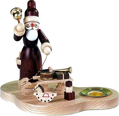 Kerzenhalter Weihnachtsmann mit Gabenschlitten