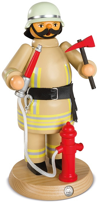 Kleinkunst Müller Räuchermann Feuerwehrmann groß