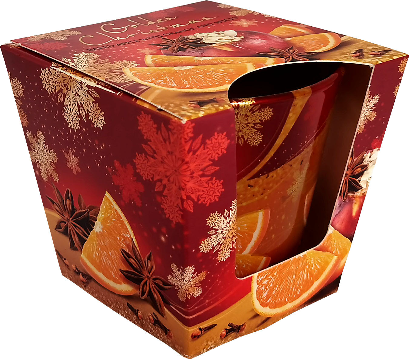 KNOX Duftkerze im Glas Golden Christmas - Bratapfel/Orange