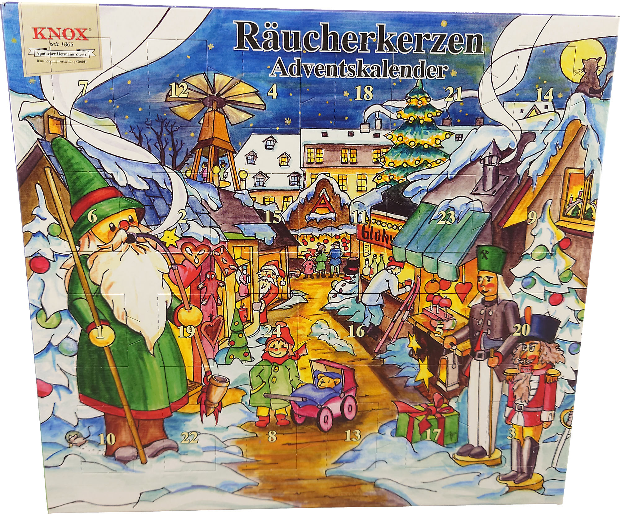 KNOX Räucherkerzenadventskalender 2022 - Motiv Budenzauber