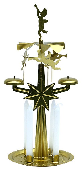 Weihnachtspyramide aus Metall - Lichter-Glocken-Spiel