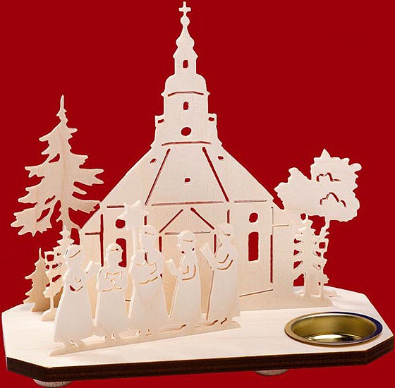 Taulin Teelichtleuchter Seiffener Kirche mit Kurrende