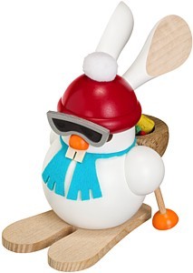 Seiffener Volkskunst eG Kugelräucherfigur Ski-Hase