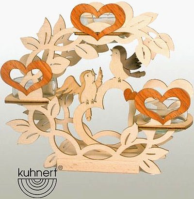 Drechslerei Kuhnert Blütenkranz Vogelpärchen