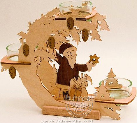 Drechslerei Kuhnert Teelichtkranz Weihnachtsmann