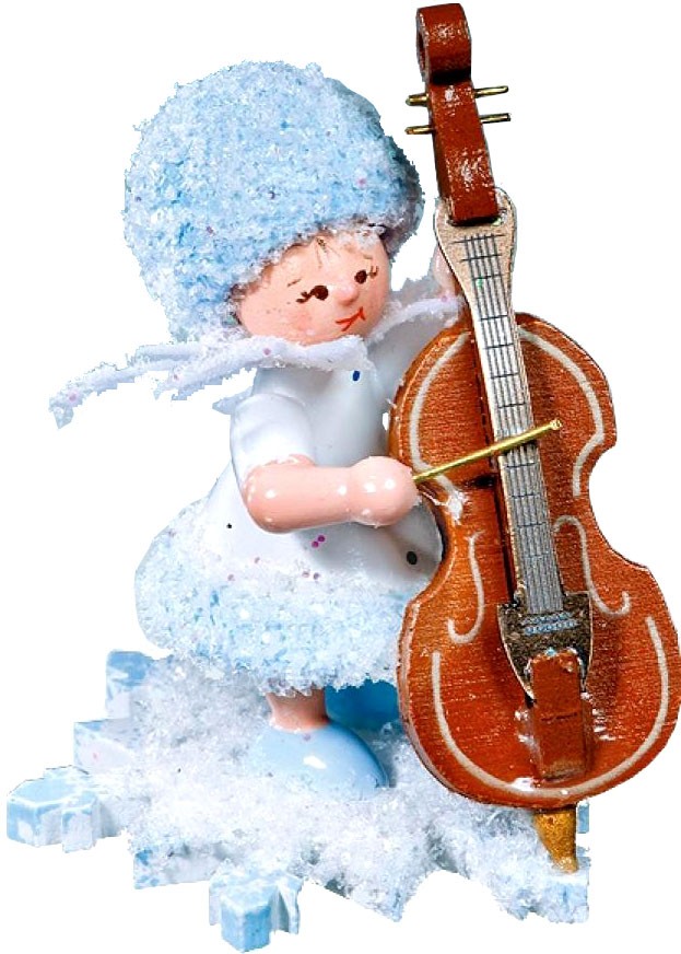 Drechslerei Kuhnert Schneeflöckchen mit Kontrabass