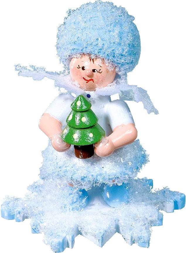 Drechslerei Kuhnert Schneeflöckchen mit Weihnachtsbaum