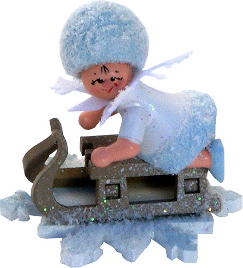 Drechslerei Kuhnert Schneeflöckchen mit Schlitten, liegend