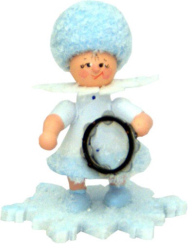Drechslerei Kuhnert Schneeflöckchen mit Tamburin