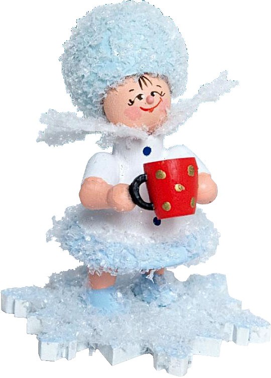 Drechslerei Kuhnert Schneeflöckchen mit Glühweintasse