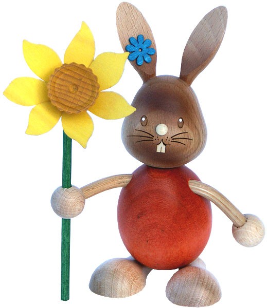 Drechslerei Kuhnert Stupsi Hase mit Blume