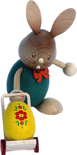 Drechslerei Kuhnert Stupsi Hase mit Trolley