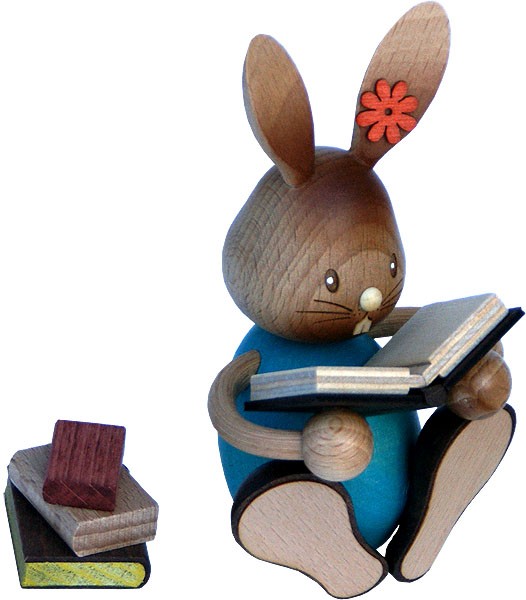 Drechslerei Kuhnert Stupsi Hase mit Büchern