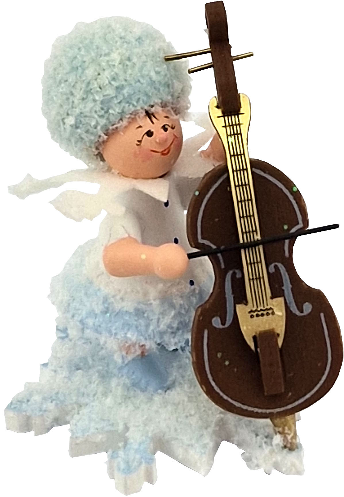 Drechslerei Kuhnert Schneeflöckchen mit Kontrabass